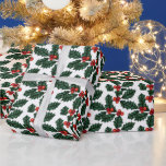 Red Christmas Berries and Leaves White Christmas Wrapping Paper<br><div class="desc">Introducing our Modern White Christmas Wrapping Paper, a delightful addition to your holiday celebrations. The serene white background sets the stage for a festive display of natural beauty. Adorned with an enchanting pattern of lush green leaves and vibrant red holiday berries, this wrapping paper captures the essence of winter's charm....</div>