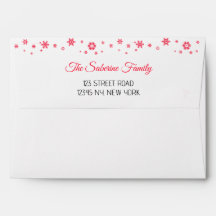 Red Christmas Border Snowflakes & Star Ornaments