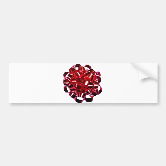 Red Christmas Bow Bumper Sticker (Front)