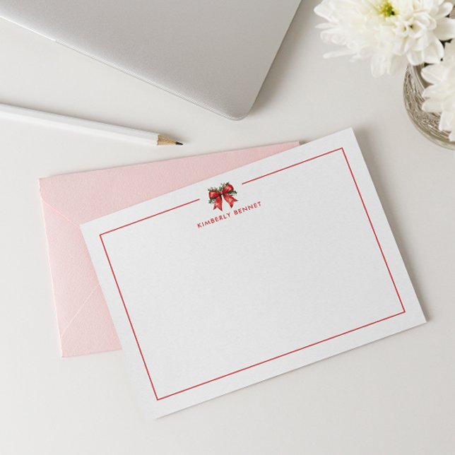 RED CHRISTMAS BOW COQUETTE MISTLETOE PERSONALIZED  CARD (Creator Uploaded)