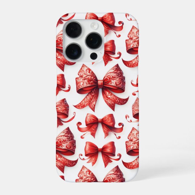 Red Christmas Bows iPhone Case (Back)