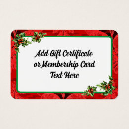 Red Christmas Business Gift Certificate Card