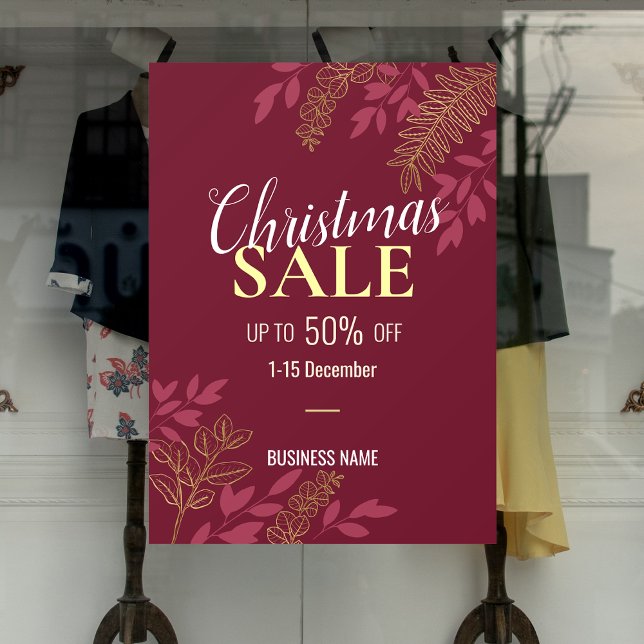 Red Christmas Business Sale Business Promotion Ads (Red Christmas Business Sale Business Promotion Ads Window Cling)
