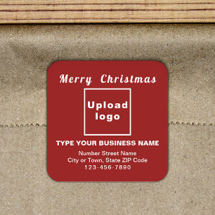 Red Christmas Business Square Shape Sticker