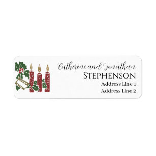 Red Christmas Candles Married Couple Address