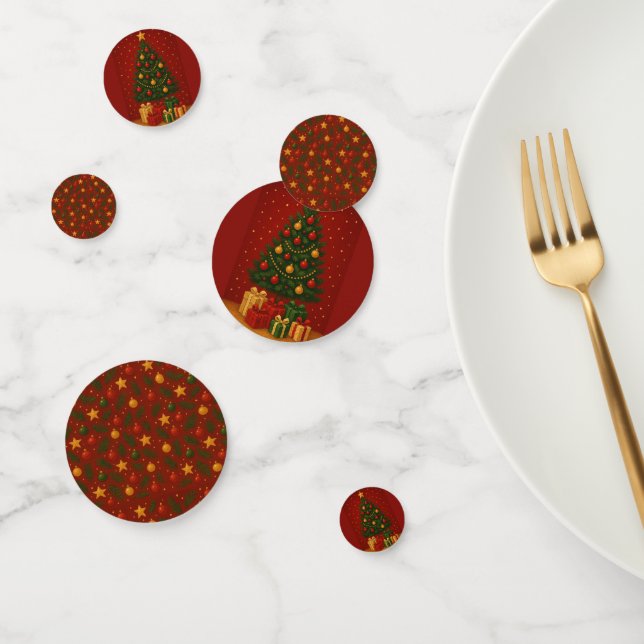 Red Christmas Confetti – Classic Holiday Table  (Group)