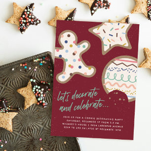 Red Christmas Cookie Decorating Party Invitation