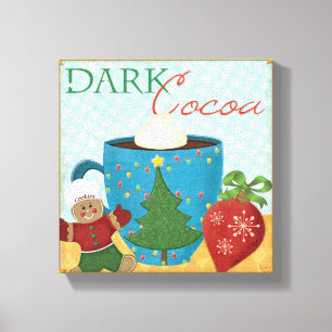 Red Christmas Cup with Creamy Cocoa Canvas Print