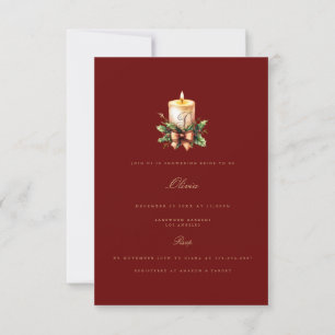 Red Christmas Decor Bridal Shower Invitation