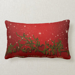 Red Christmas decor Lumbar Cushion