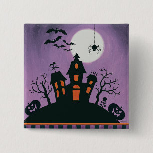 Red Christmas Decoration Joy 15 Cm Square Badge