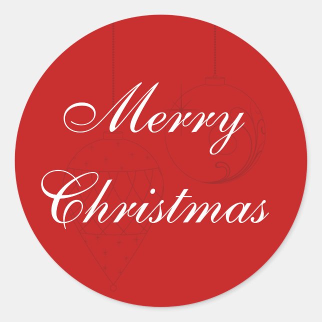 Red Christmas Envelope Seals with Ornaments (Front)
