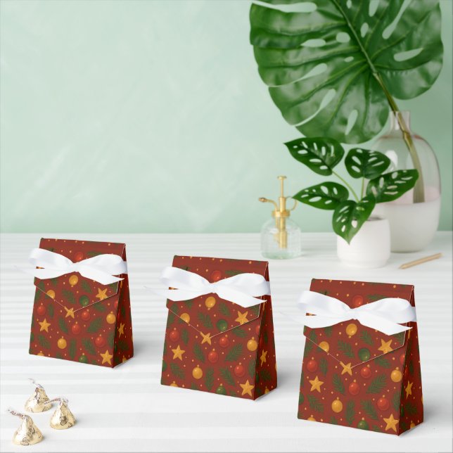 Red Christmas Favour Boxes – Classic Holiday Gift  (Multiple)