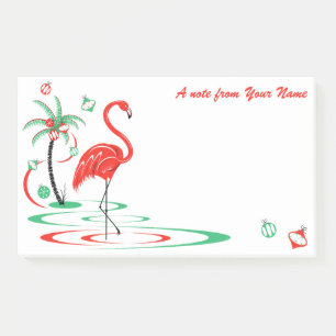 Red Christmas Flamingo Baubles Text large Post-it Notes