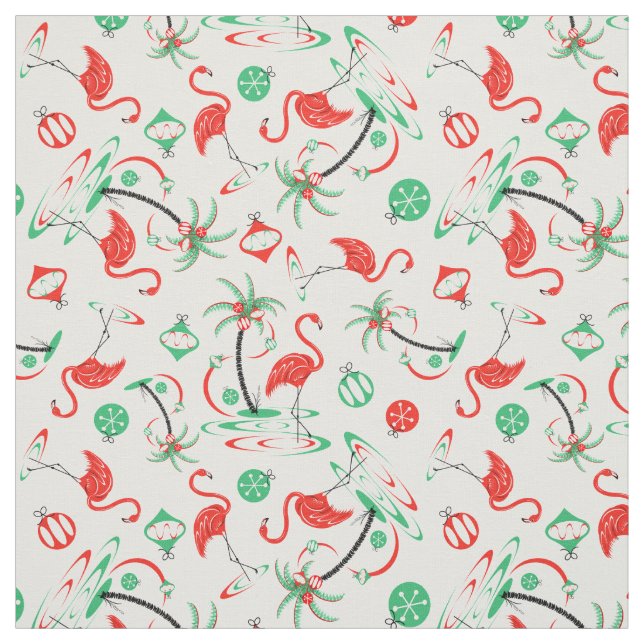 Red Christmas Flamingo Multi fabric small pattern (Swatch)