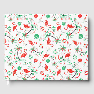 Red Christmas Flamingo Multi guest book