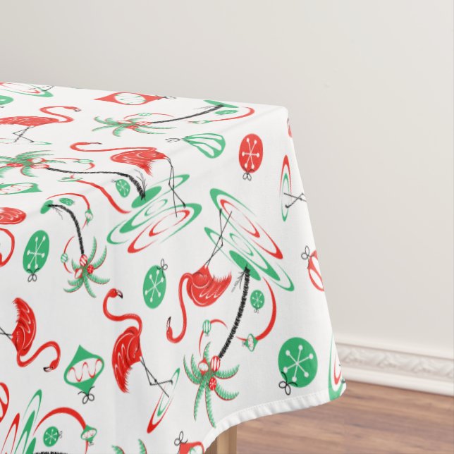 Red Christmas Flamingo Multi tablecloth (In Situ)