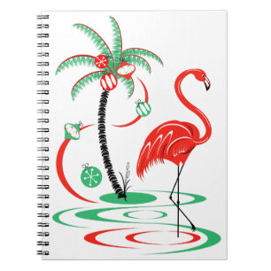 Red Christmas Flamingo notebook
