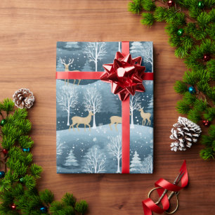 Red Christmas Floral Festive Gift Wrap