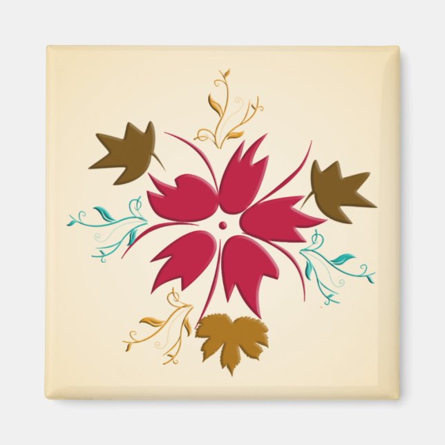 Red Christmas Flower Magnet (Front)