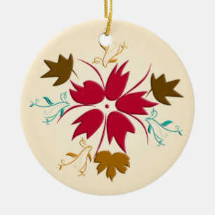 Red Christmas Flower Ornament