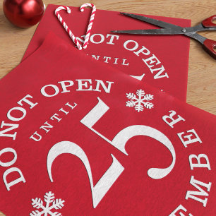 Red Christmas Funny Do Not Open Tissue Paper