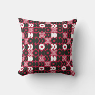 Red Christmas Geometric Modern  Cushion