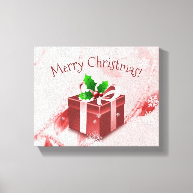 Red Christmas Gift Canvas Print (Front)
