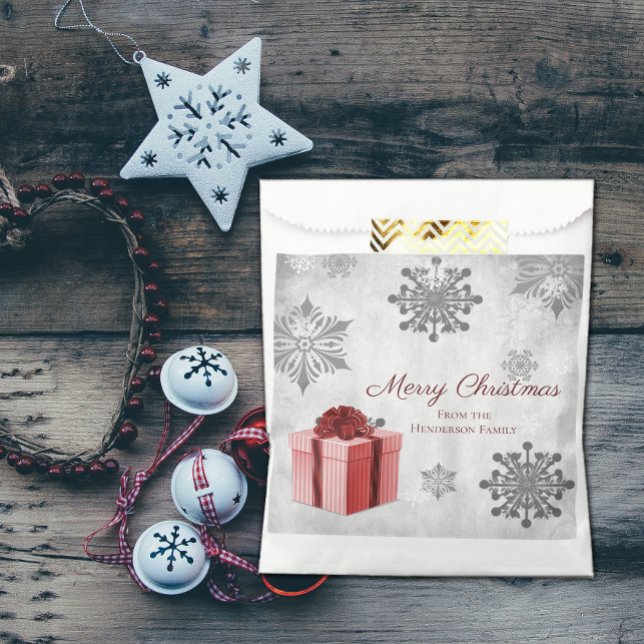 Red Christmas Gift Favour Bag (Red Christmas Gift Favor Bag)