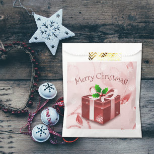 Red Christmas Gift Favour Bags