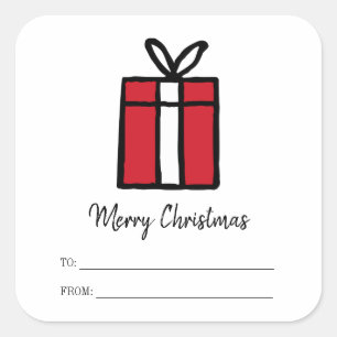Red Christmas Gifts Holiday Sticker