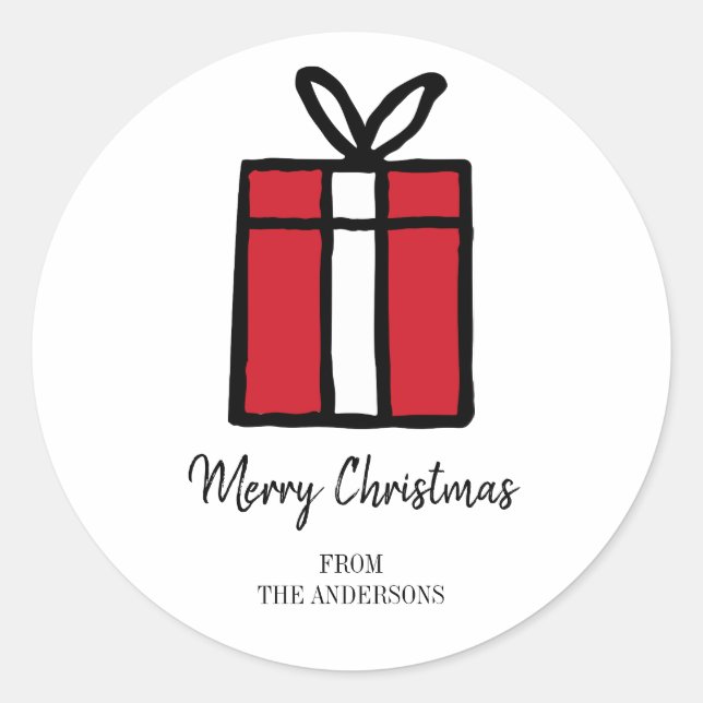 Red Christmas Gifts Holiday Sticker (Front)