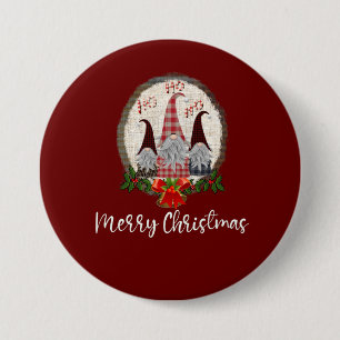 Red Christmas Gnomes Trendy Elves 7.5 Cm Round Badge