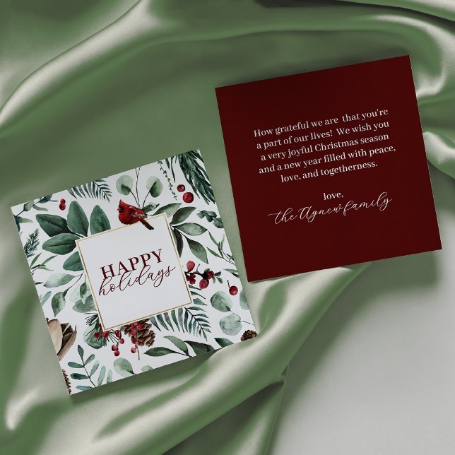 Red Christmas Greenery and Berries Holiday Card (Creator Uploaded)