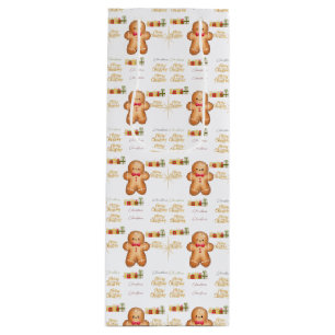 red Christmas  happy day and Christmas stocking Wine Gift Bag