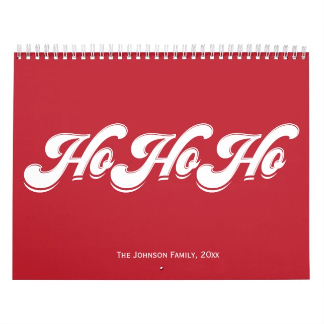 Red Christmas Ho Ho Ho Calendar (Cover)