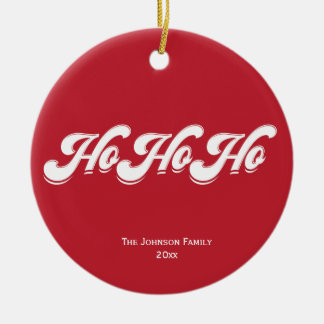 Red Christmas Ho Ho Ho Tree Ornament