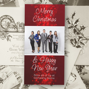 Red Christmas Holiday Business Photo Logo Greeting