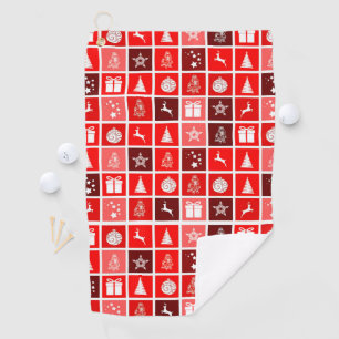Red Christmas Holiday Cute Tree Reindeer Golf Towel