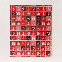 Red Christmas Holiday Cute Tree Reindeer 