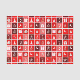 Red Christmas Holiday Cute Tree Reindeer Tissue Paper