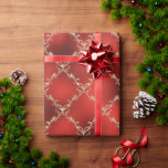 Red Christmas Holiday Gold Glitter Damask Gift Wrapping Paper<br><div class="desc">Red metallic background with faux gold glitter damask pattern for a beautiful and elegant Christmas gift wrap.  Many other companion papers to blend with this beautiful paper.</div>