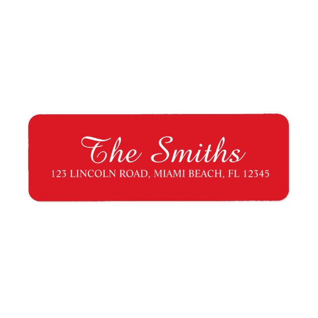 Red Christmas Holiday Return Address (Front)