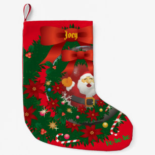 Red Christmas  Holiday Santa Stocking