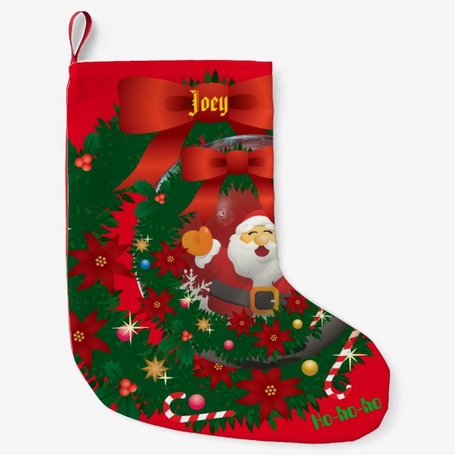 Red Christmas  Holiday Santa Stocking (Front)