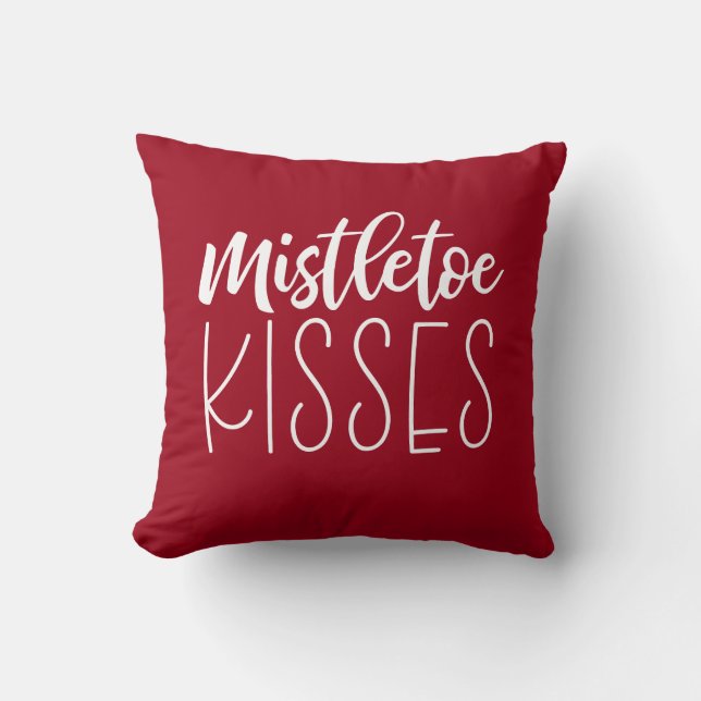 Red Christmas Holiday Throw Pillow (Front)