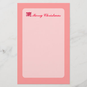 Red Christmas Holly Leaf Stationery