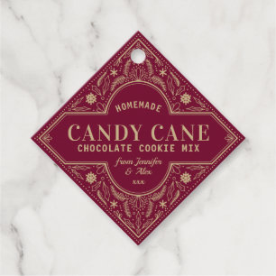 Red Christmas Homemade Cookie label