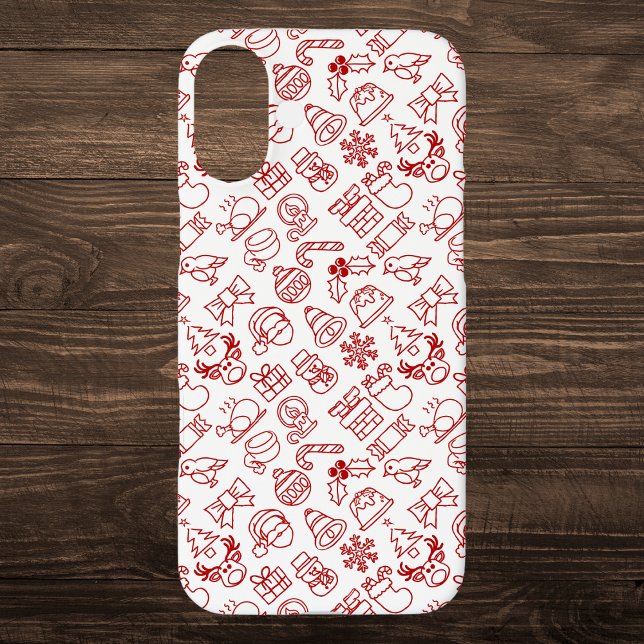 Red Christmas Icon Pattern Case-Mate iPhone Case (Creator Uploaded)