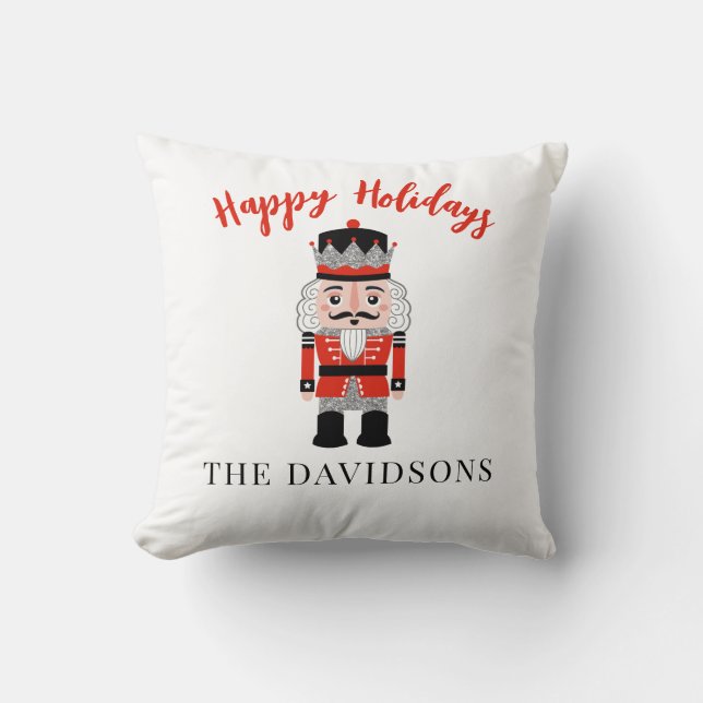 Red Christmas Nutcracker Cushion (Front)